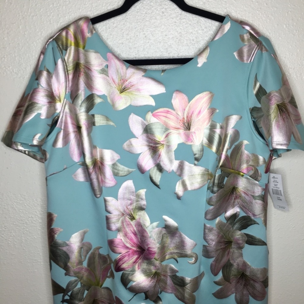 NEW JM Studio By John Meyer Mint Floral Dress 18W - Picture 2 of 5